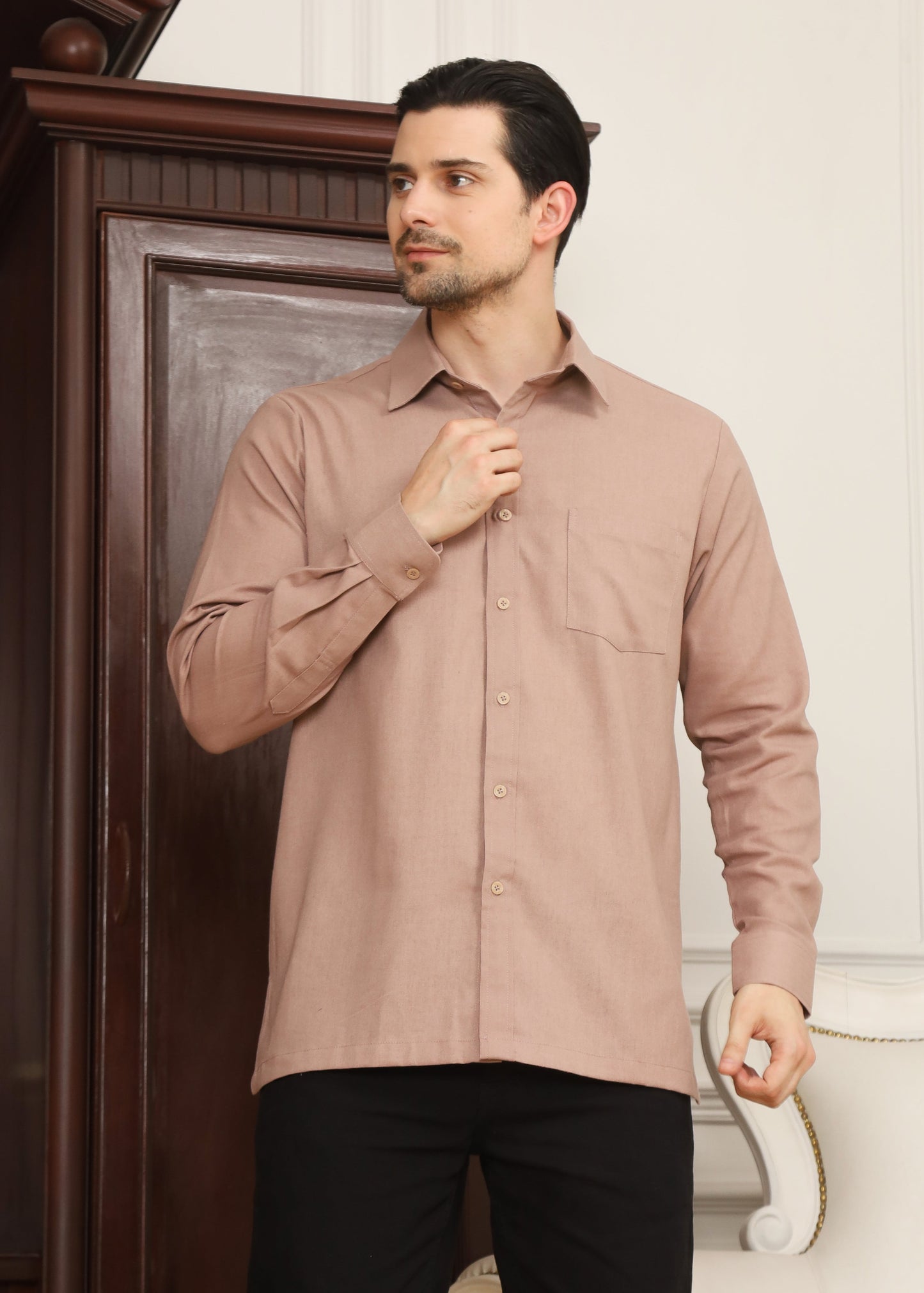 Kenji Shirt - Mocha Rose