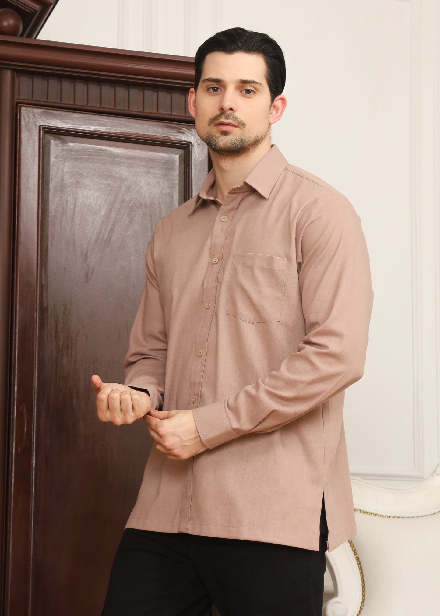 Kenji Shirt - Mocha Rose
