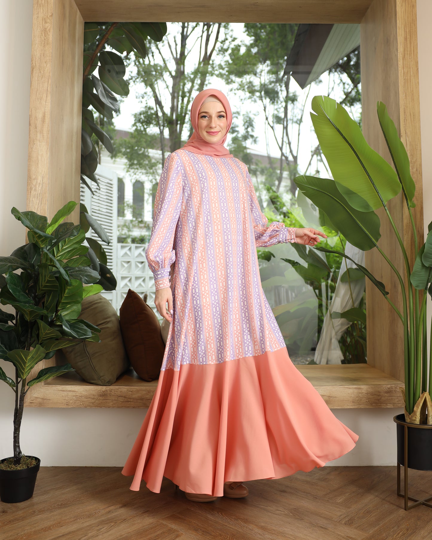 Rania Dress - Peach Purple
