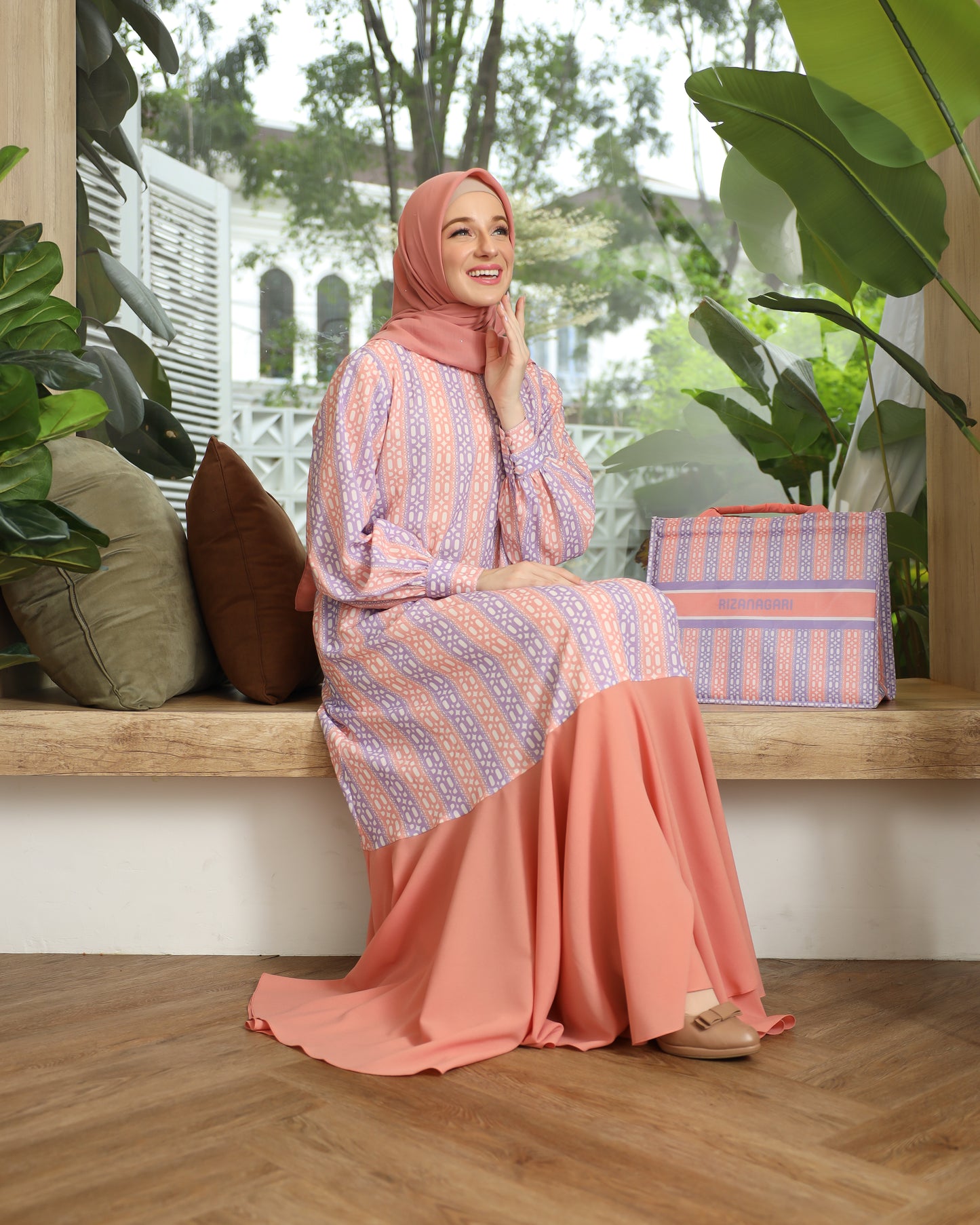 Rania Dress - Peach Purple