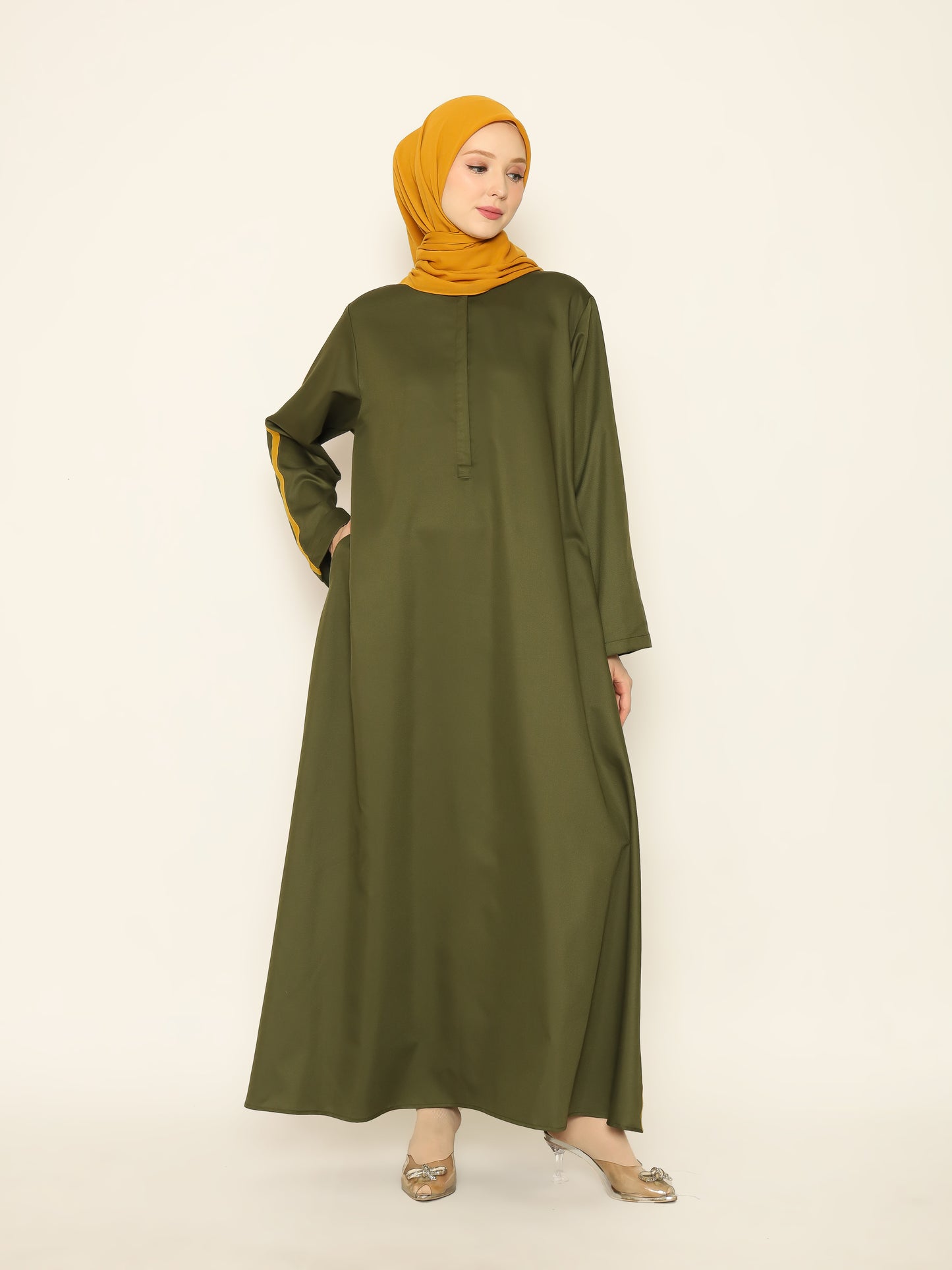 Basic Stripes Dress - Army