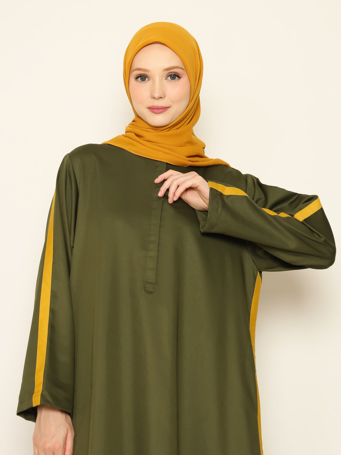 Basic Stripes Dress - Army