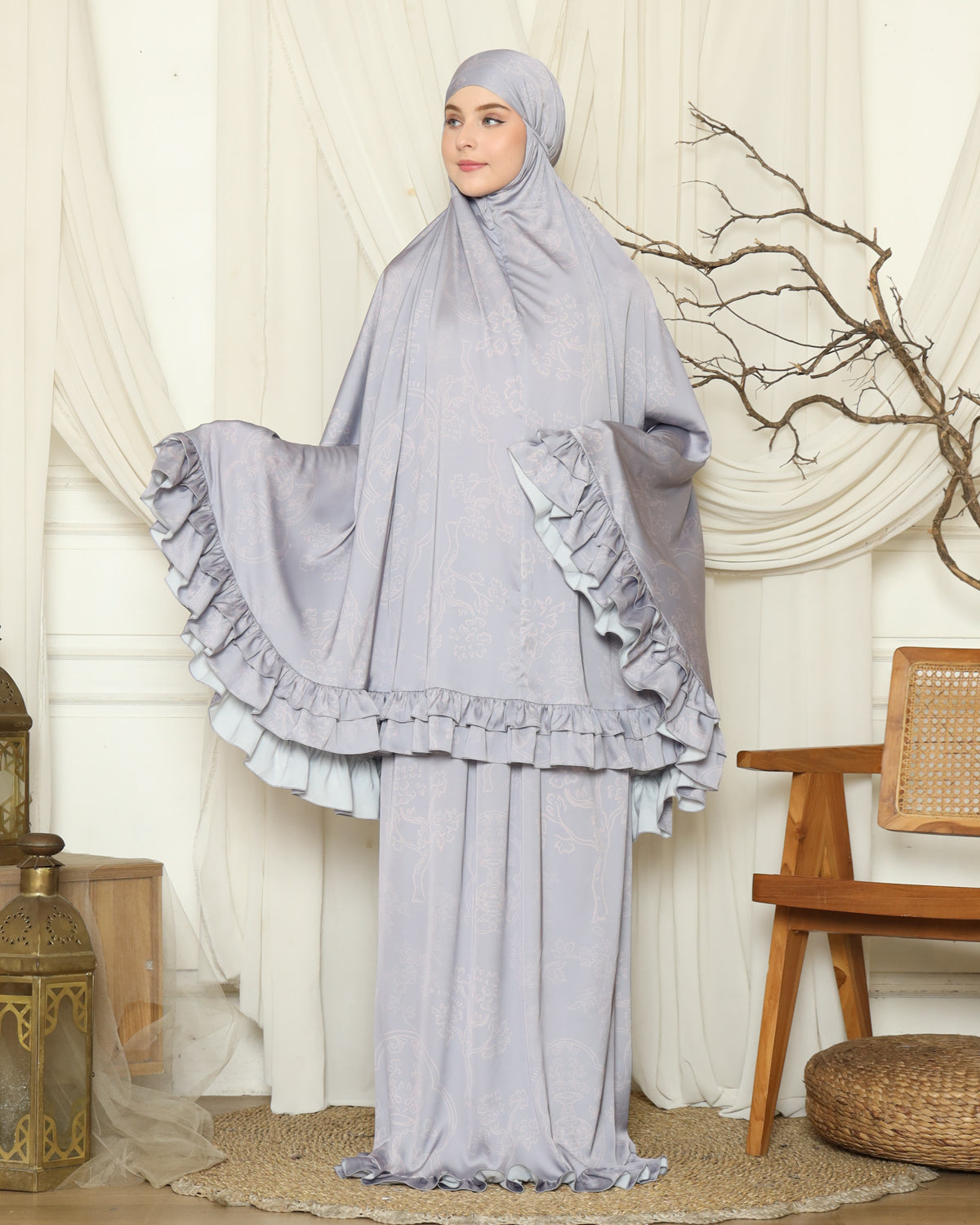 Cinar 2 in 1 Prayer Robe - Silver