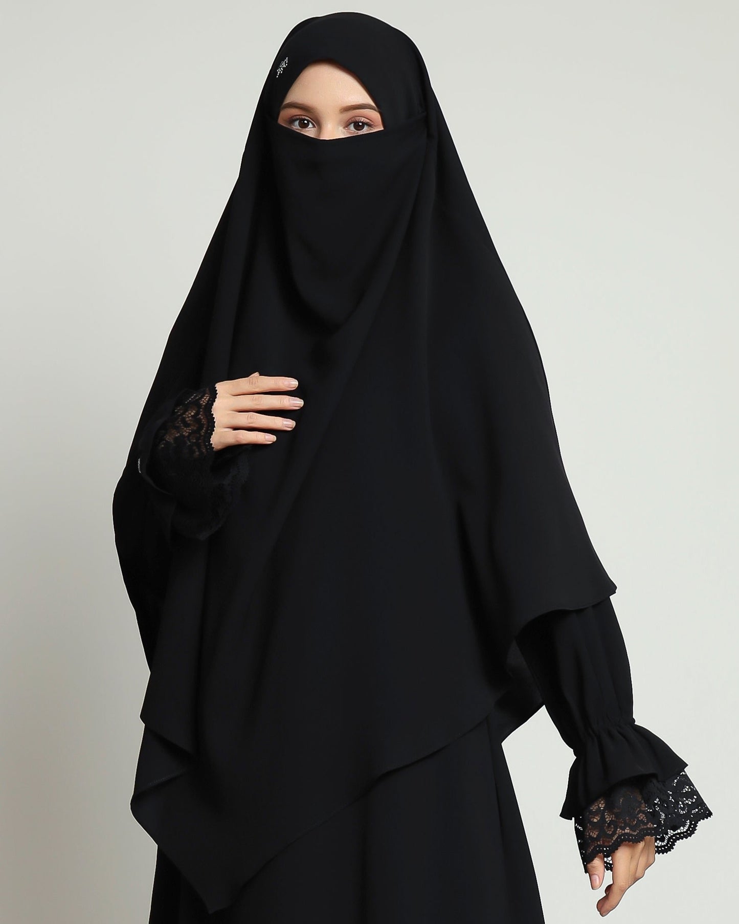 Aghnia French Khimar - Black