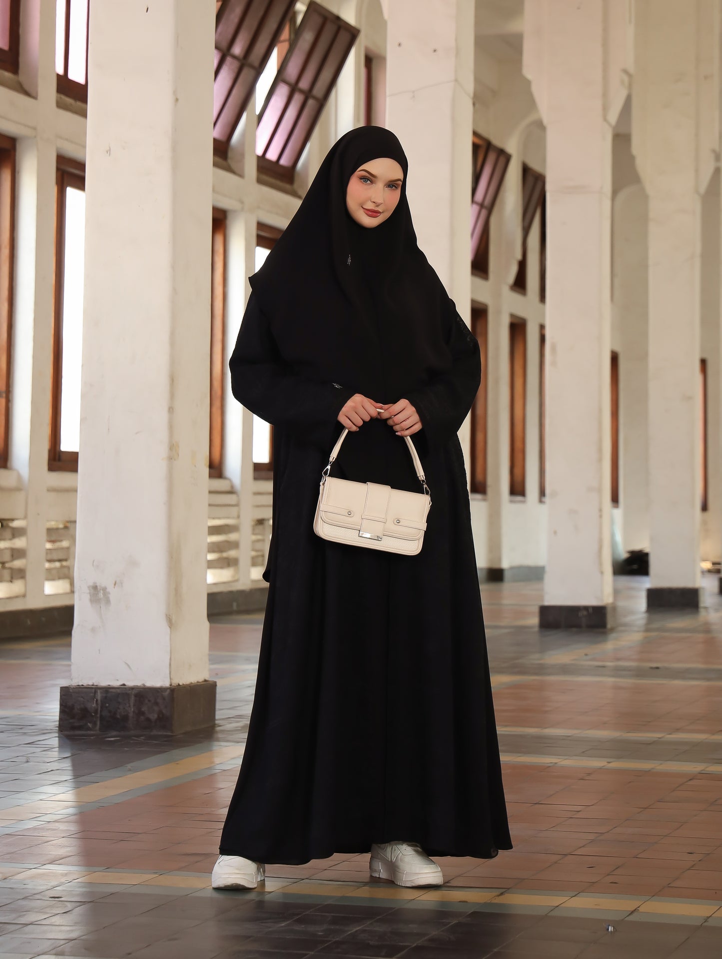 Badr Abaya - Black Embossed