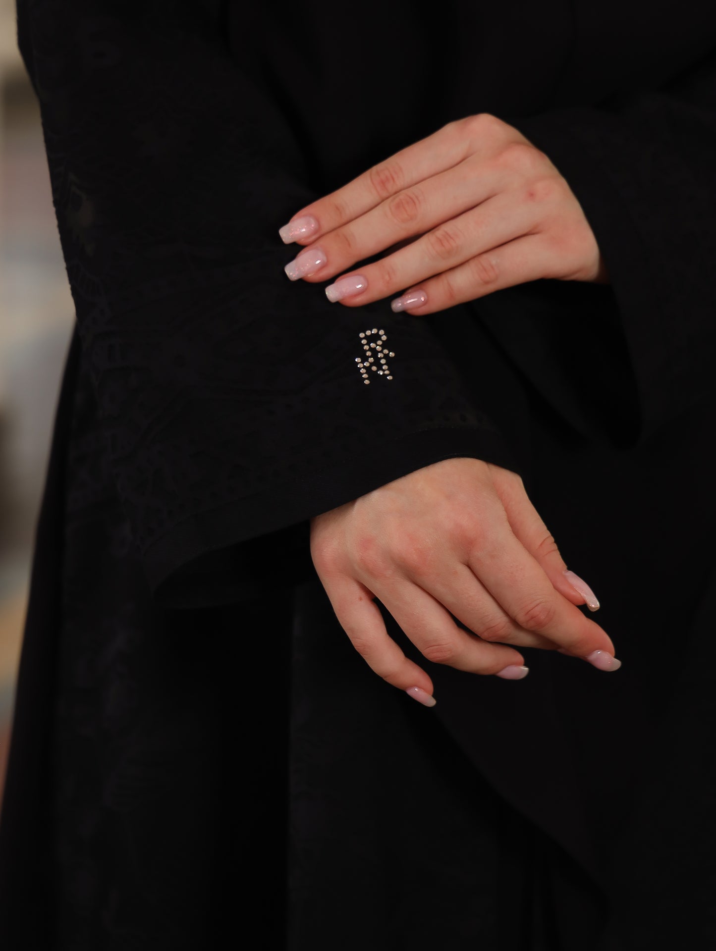 Badr Abaya - Black Embossed