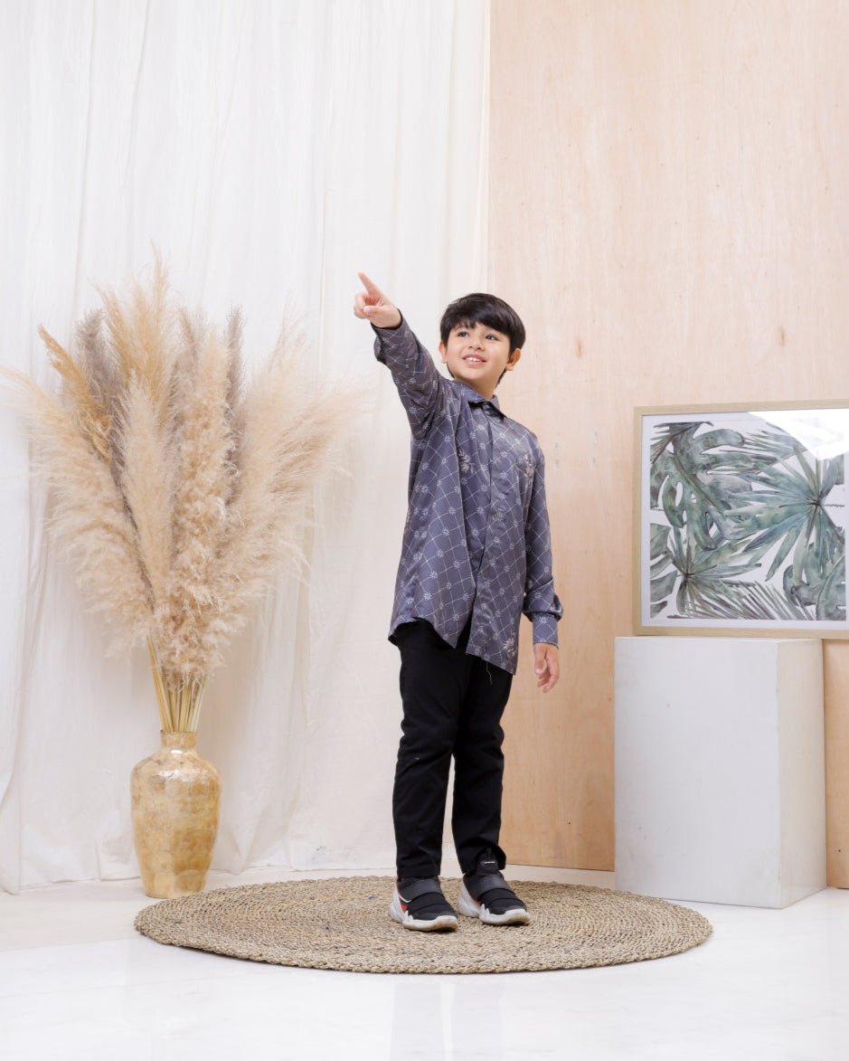 Suji Mono Shirt Boy - Navy