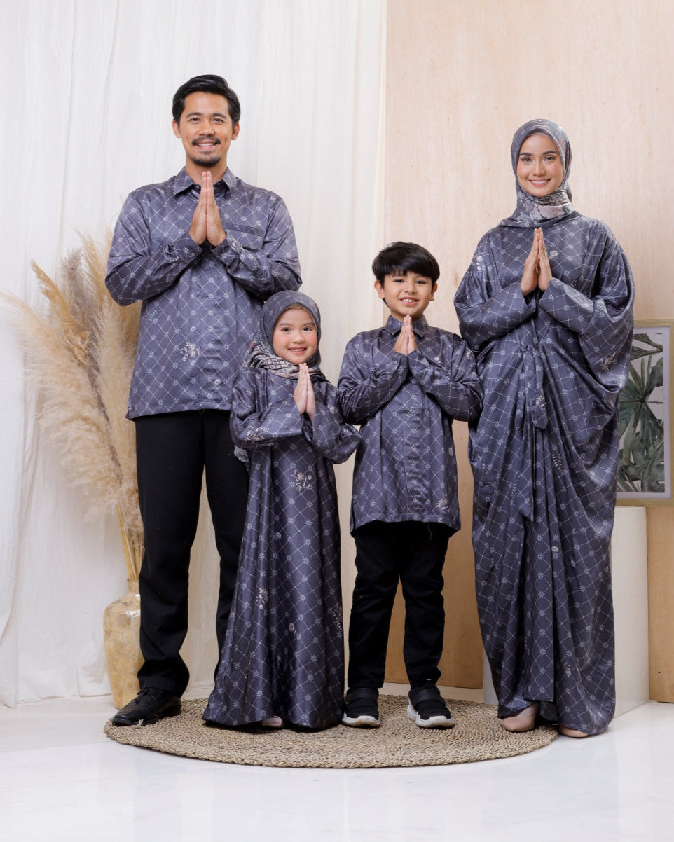 Suji Mono Girls Dress - Navy