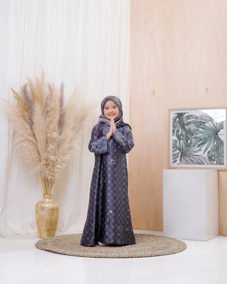 Suji Mono Girls Dress - Navy