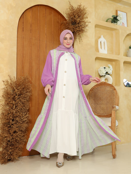 Layla Dress Outer - Letuce Lupine