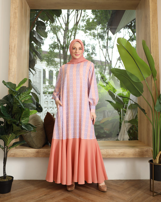 Rania Dress - Peach Purple