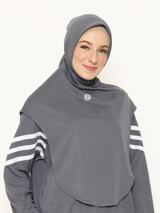 Bow Sport Hijab - Dark Grey