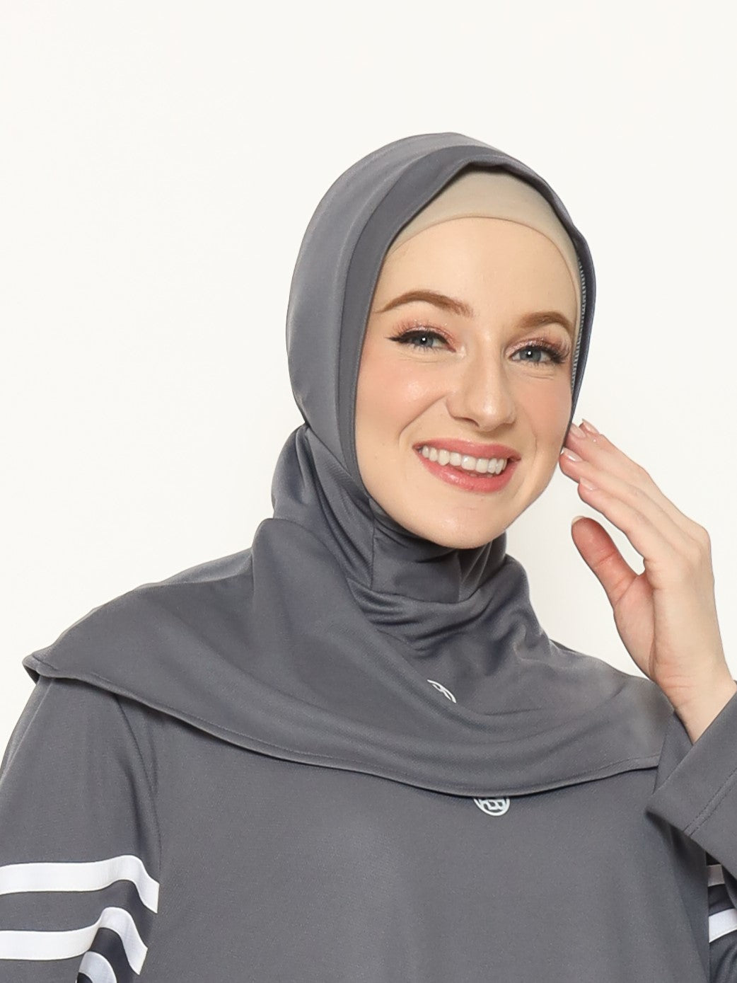 Bow Sport Hijab - Dark Grey