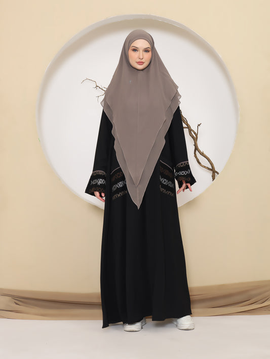 Dhahran Abaya - Black Pine