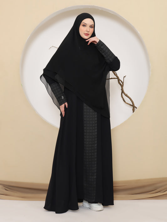 Jizan Abaya - Black Waterloo