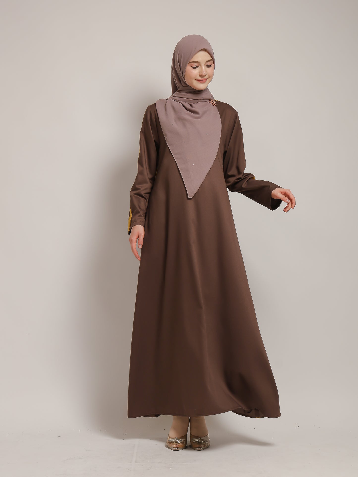 Basic Stripes Dress - Brown