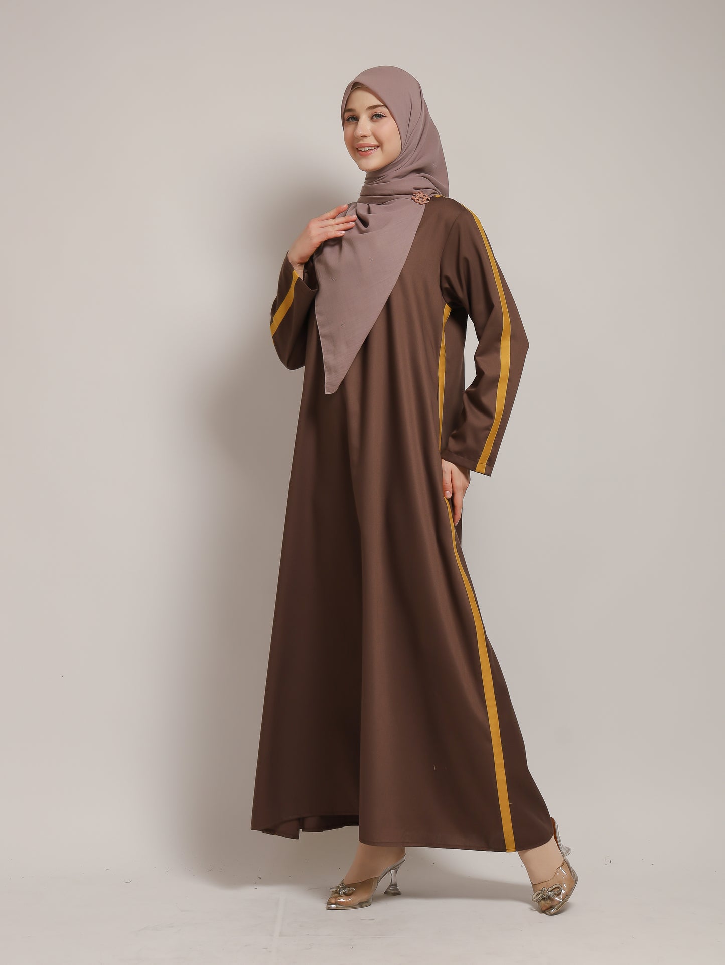 Basic Stripes Dress - Brown