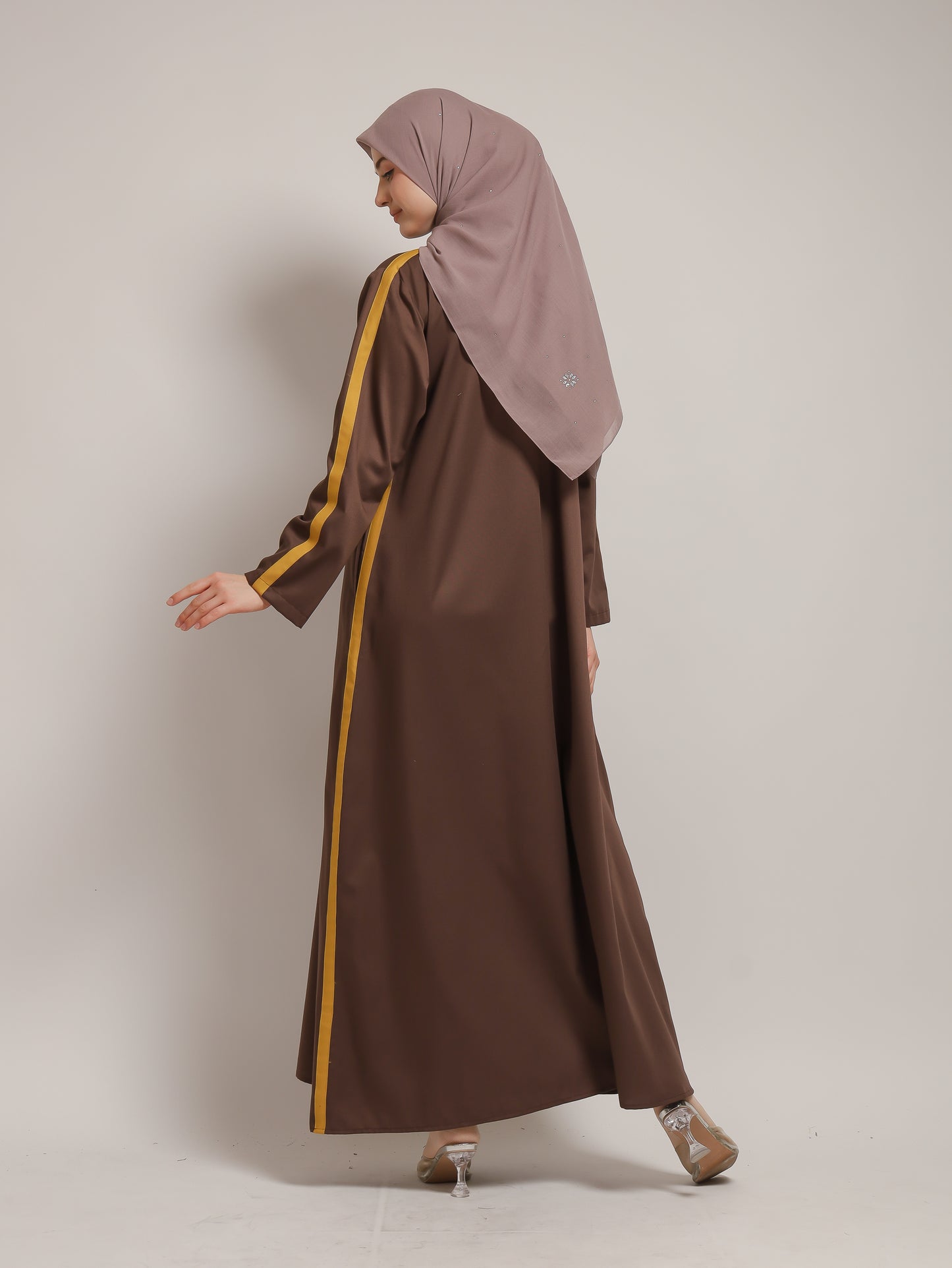 Basic Stripes Dress - Brown