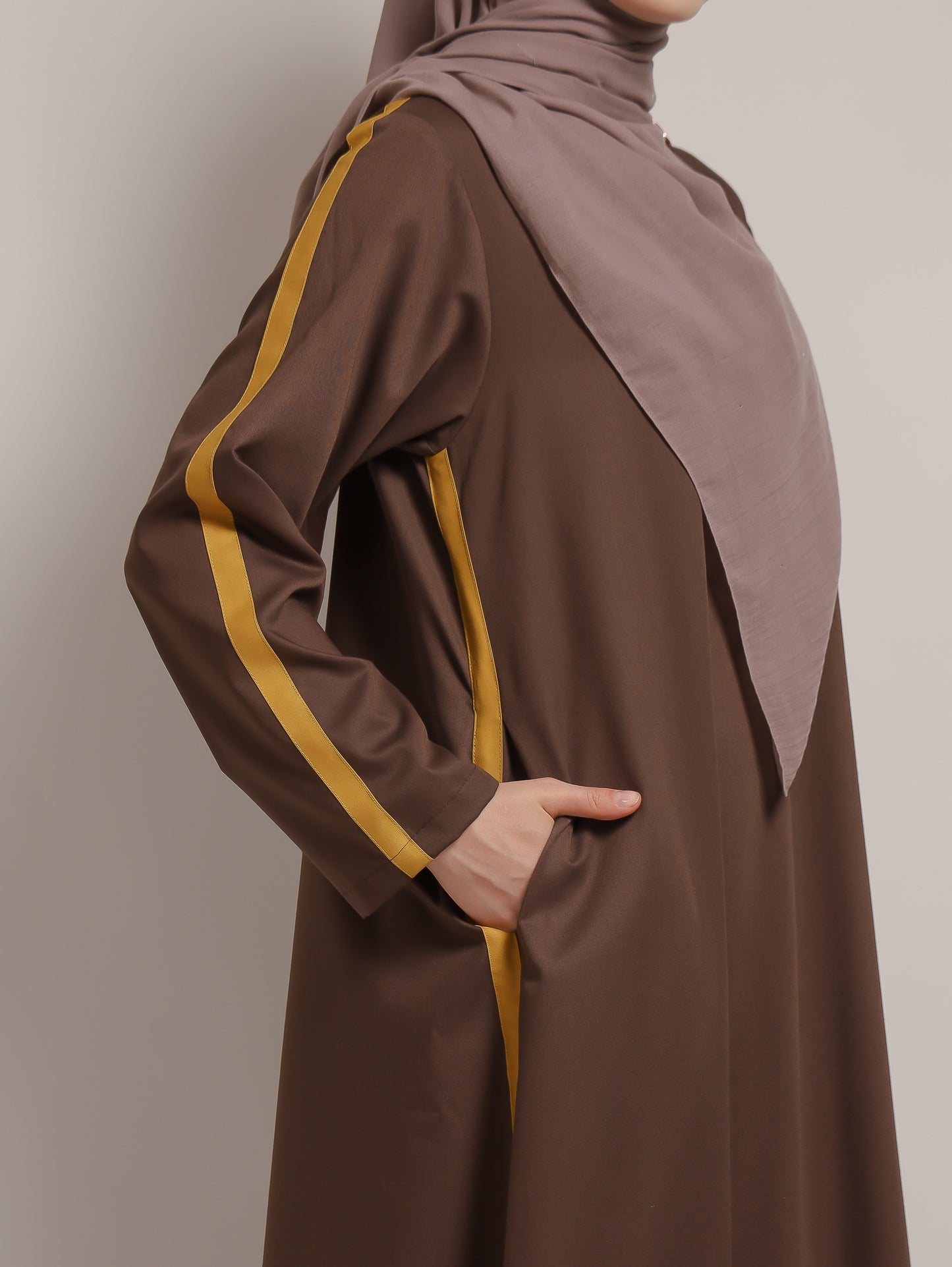 Basic Stripes Dress - Brown