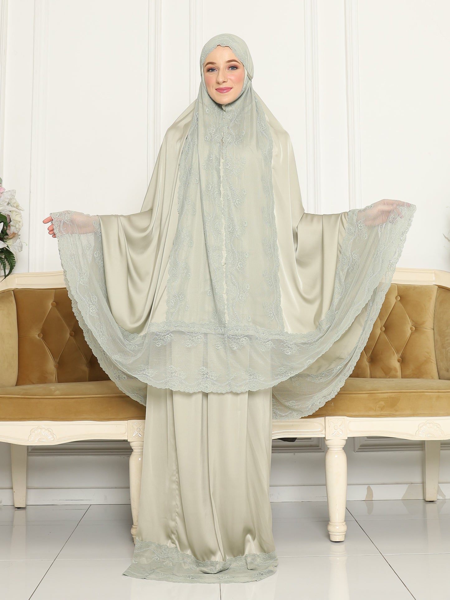 Lace Prayer Robe - Sage