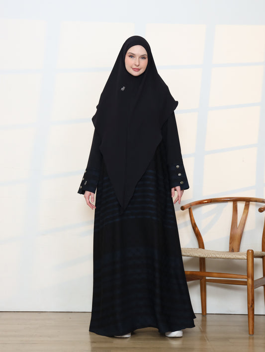 Sevilla Abaya - Black Peacock Blue