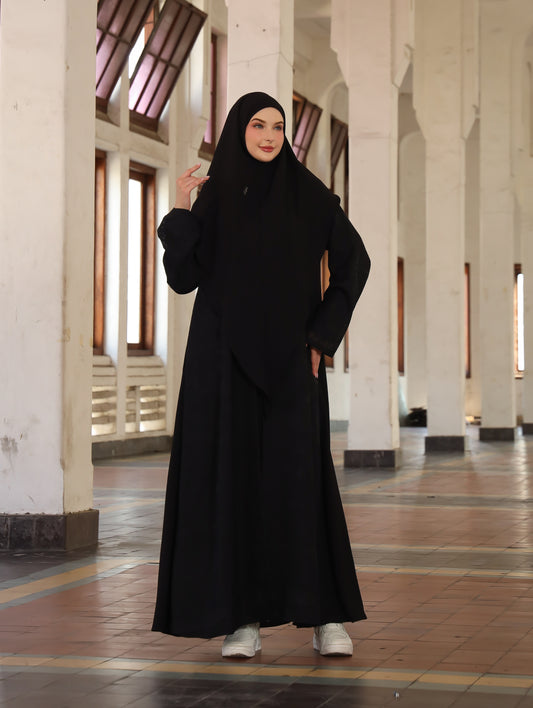 Badr Abaya - Black Embossed