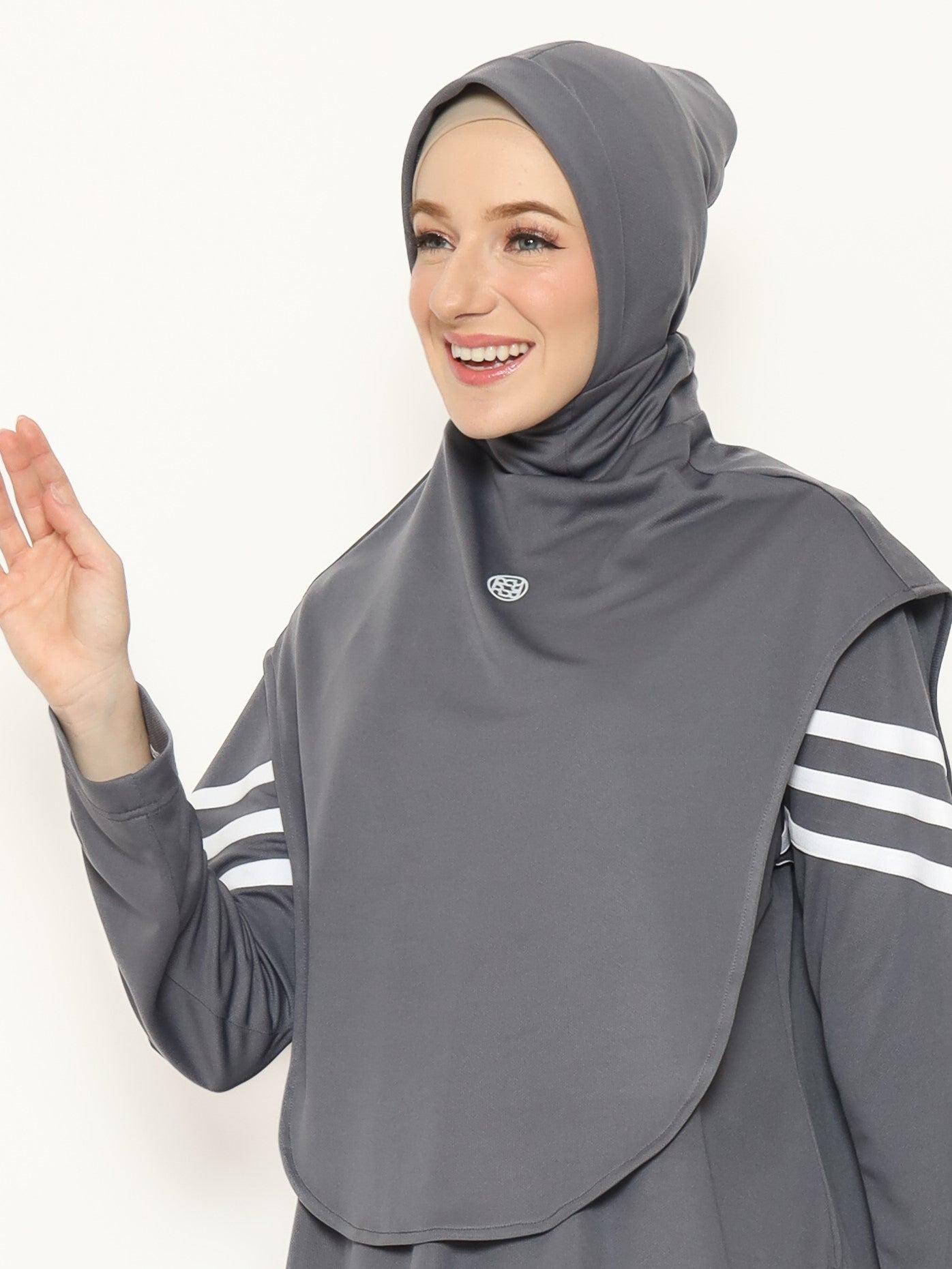 Bow Sport Hijab - Dark Grey