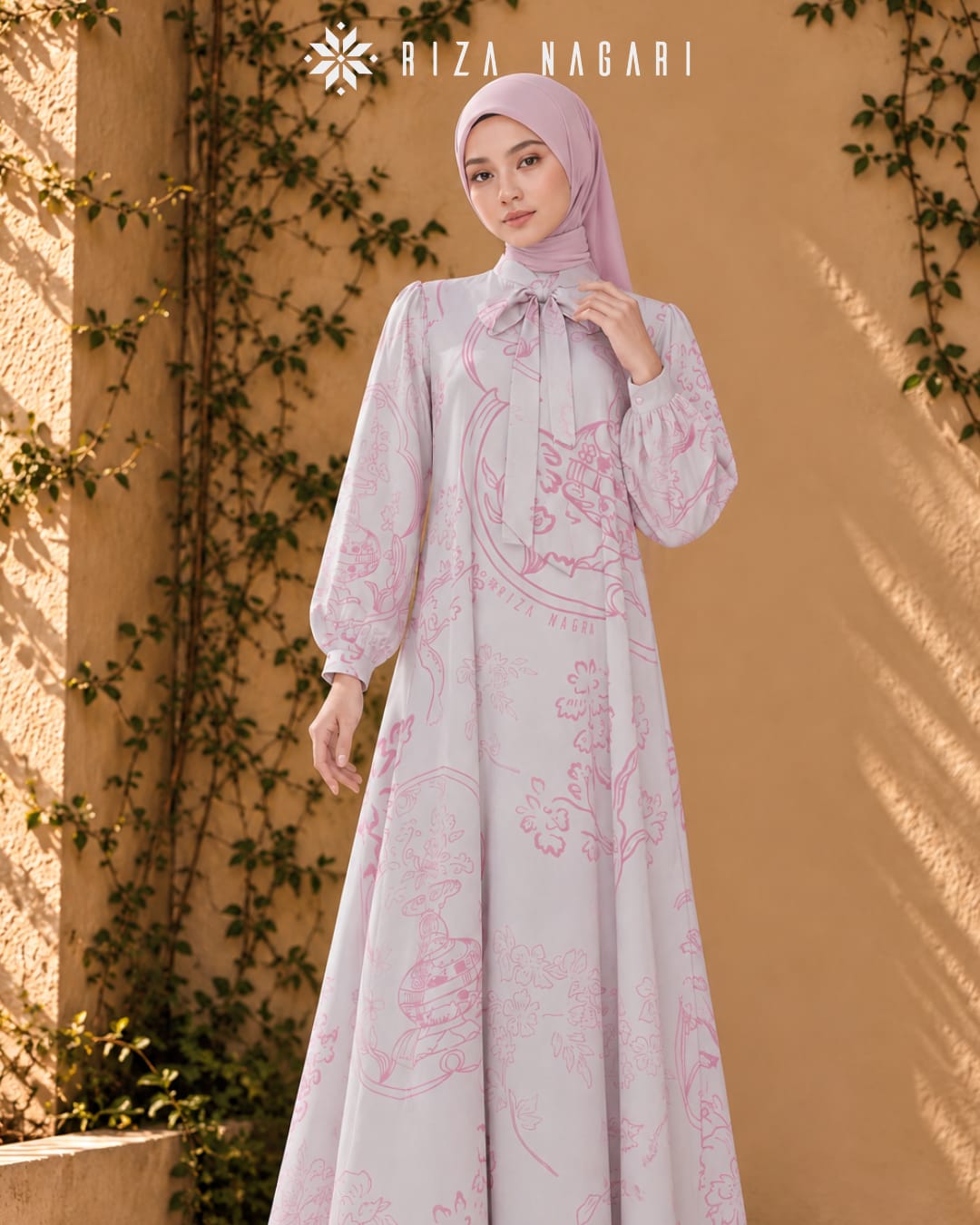 Ribbon Dress - White Pink
