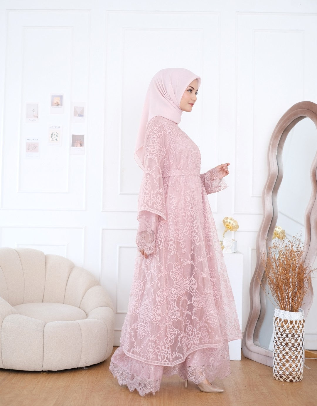 Balqis Dress - Pink Peach