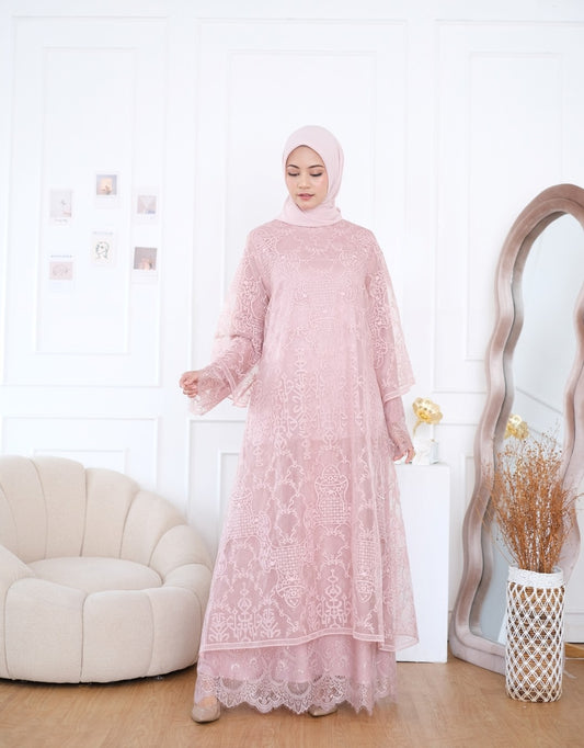 Balqis Dress - Pink Peach