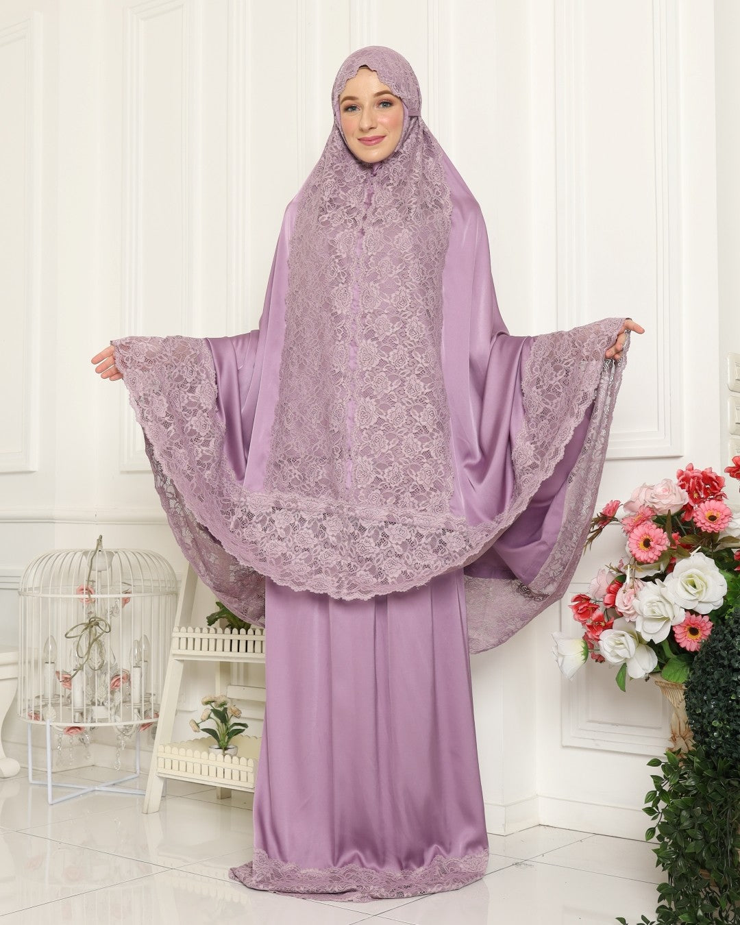 Lace Prayer Robe - Lavender