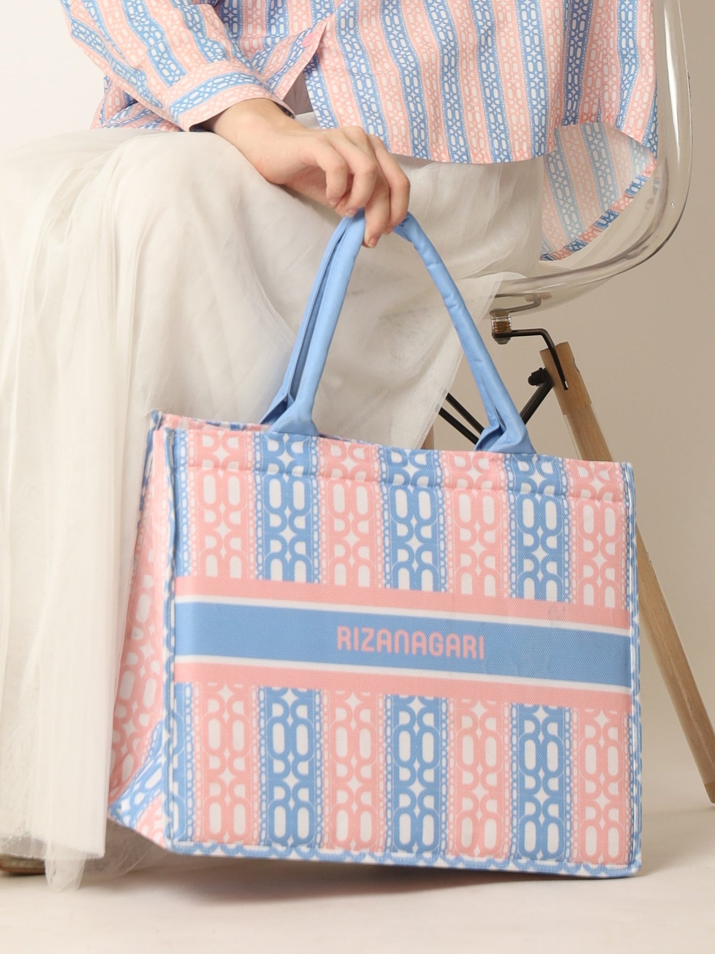 Stripes Tote Bag - Rose Serenity