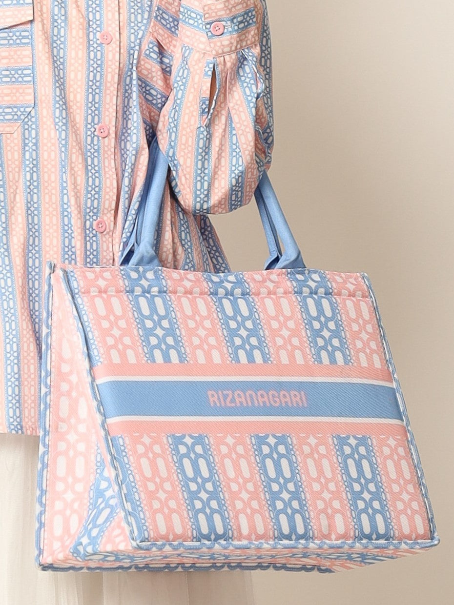 Stripes Tote Bag - Rose Serenity