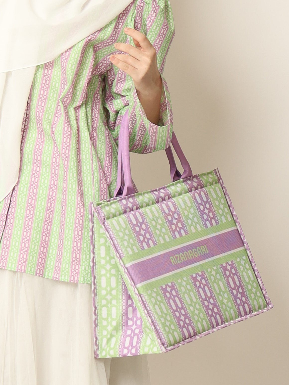 Stripes Tote Bag - Lettuce Lupine