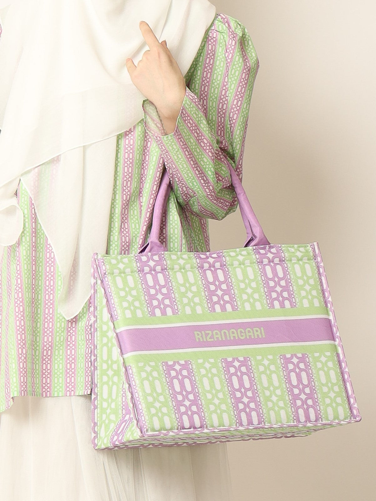 Stripes Tote Bag - Lettuce Lupine