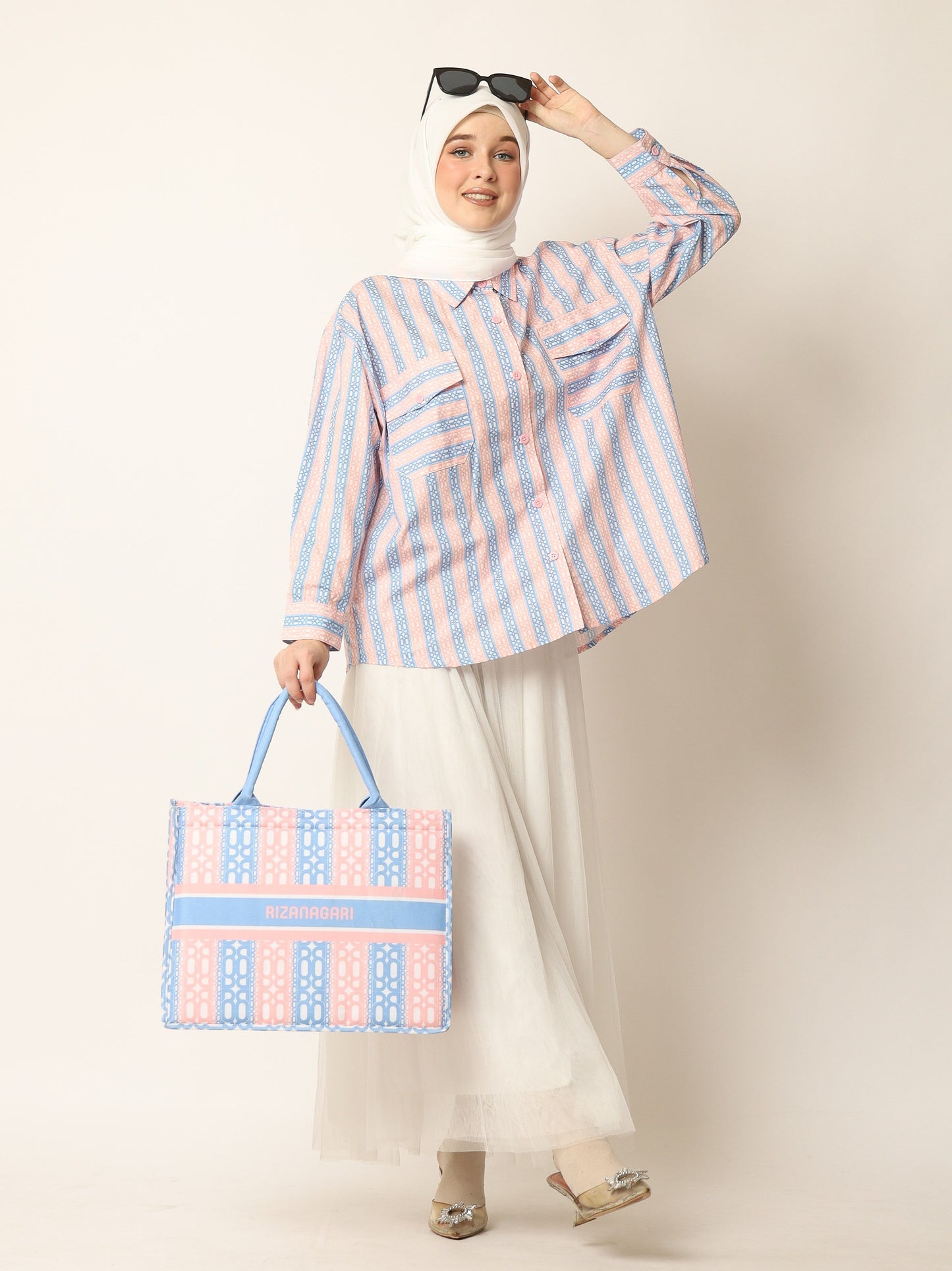 Stripes Tote Bag - Rose Serenity