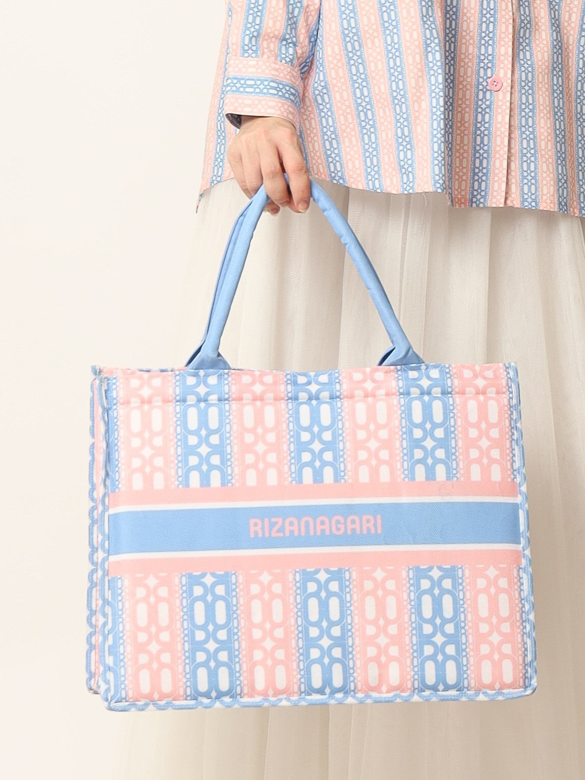 Stripes Tote Bag - Rose Serenity