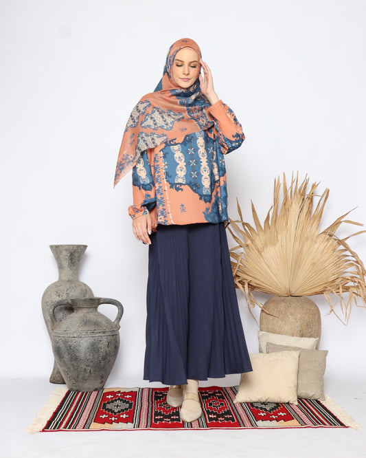 Turkish Blouse - Blue Coral