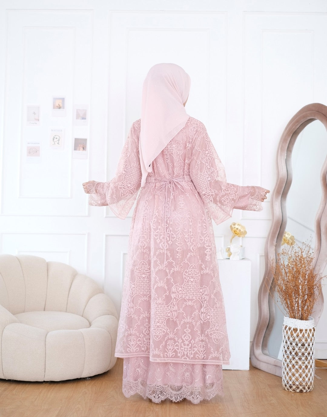 Balqis Dress - Pink Peach